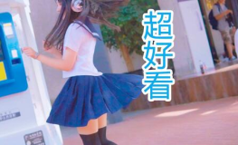 跳舞的蓝发马尾小姐姐,小姐姐翩翩起舞展风采